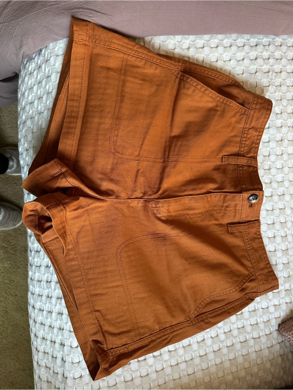 Madewell Rust Orange High-Waist Casual Shorts